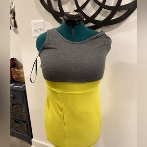 Kardashian Kollection grey and yellow party dress